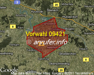 Vorwahlkarte 09421 – Straubing