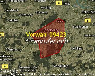 Vorwahlkarte 09423 – Geiselhöring