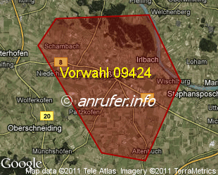 Vorwahlkarte 09424 – Strasskirchen