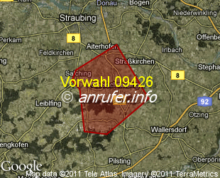 Vorwahlkarte 09426 – Oberschneiding