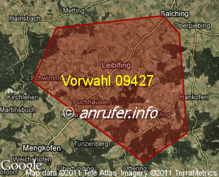 Vorwahlkarte 09427 – Leiblfing