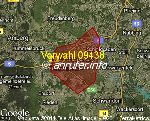 Vorwahlkarte 09438 – Fensterbach