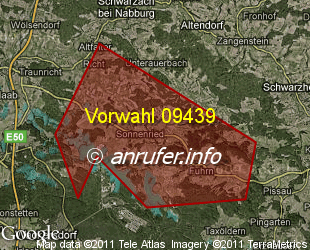 Vorwahlkarte 09439 – Neunburg-Kemnath
