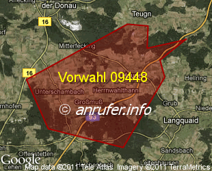 Vorwahlkarte 09448 – Hausen Niederbay