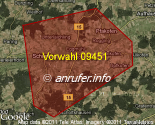 Vorwahlkarte 09451 – Schierling