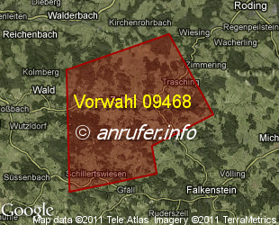 Vorwahlkarte 09468 – Zell Oberpf