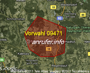 Vorwahlkarte 09471 – Burglengenfeld