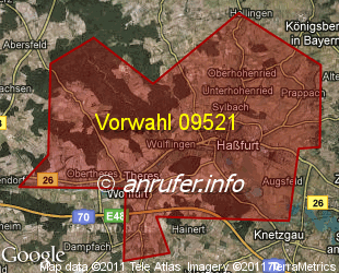 Vorwahlkarte 09521 – Hassfurt