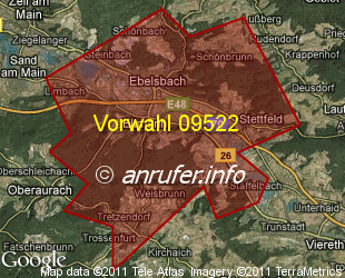 Vorwahlkarte 09522 – Eltmann
