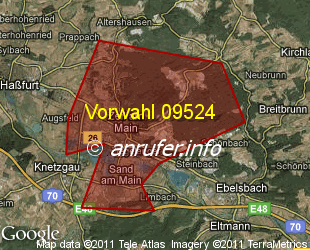 Vorwahlkarte 09524 – Zeil a Main