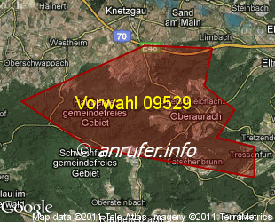 Vorwahlkarte 09529 – Oberaurach