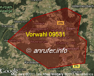 Vorwahlkarte 09531 – Ebern