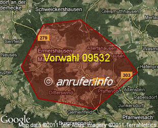 Vorwahlkarte 09532 – Maroldsweisach