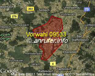 Vorwahlkarte 09533 – Untermerzbach