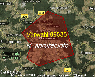 Vorwahlkarte 09535 – Pfarrweisach