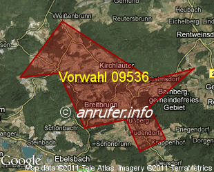 Vorwahlkarte 09536 – Kirchlauter