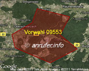 Vorwahlkarte 09553 – Ebrach Oberfr