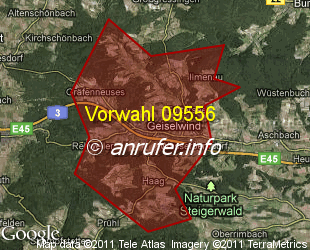 Vorwahlkarte 09556 – Geiselwind