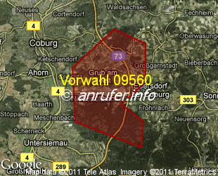 Vorwahlkarte 09560 – Grub a Forst