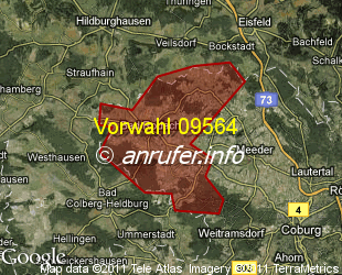 Vorwahlkarte 09564 – Bad Rodach