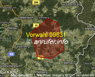 Vorwahlkarte 09631 – Tirschenreuth