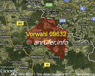 Vorwahlkarte 09632 – Waldsassen