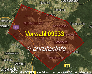 Vorwahlkarte 09633 – Mitterteich