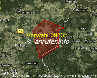 Vorwahlkarte 09635 – Bärnau