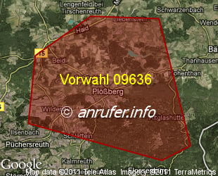 Vorwahlkarte 09636 – Plößberg