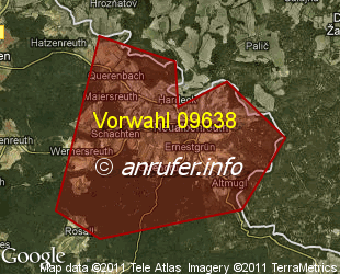 Vorwahlkarte 09638 – Neualbenreuth