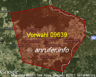 Vorwahlkarte 09639 – Mähring
