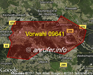 Vorwahlkarte 09641 – Grafenwöhr