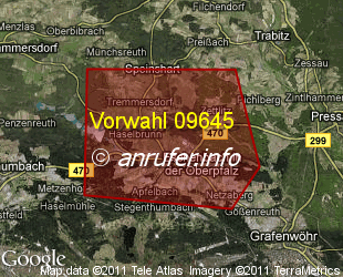 Vorwahlkarte 09645 – Eschenbach i d Opf