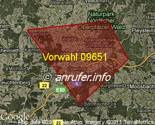 Vorwahlkarte 09651 – Vohenstrauss