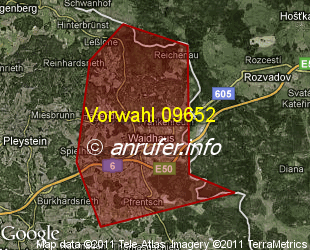 Vorwahlkarte 09652 – Waidhaus