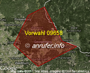 Vorwahlkarte 09658 – Georgenberg