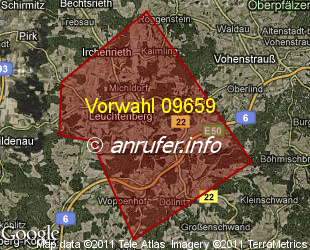 Vorwahlkarte 09659 – Leuchtenberg