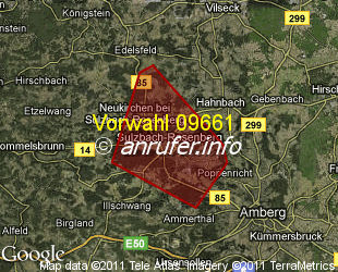 Vorwahlkarte 09661 – Sulzbach-Rosenberg