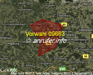 Vorwahlkarte 09663 – Neukirchen b Sulzbach-Rosenberg