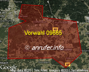 Vorwahlkarte 09665 – Königstein Oberpf