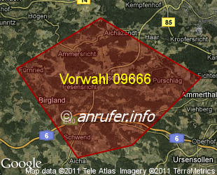Vorwahlkarte 09666 – Illschwang