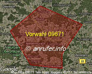 Vorwahlkarte 09671 – Oberviechtach