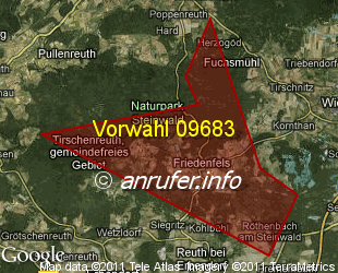 Vorwahlkarte 09683 – Friedenfels