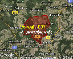 Vorwahlkarte 0971 – Bad Kissingen