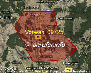Vorwahlkarte 09725 – Poppenhausen Unterfr