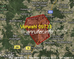 Vorwahlkarte 09733 – Münnerstadt