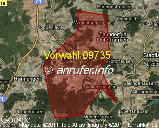 Vorwahlkarte 09735 – Massbach