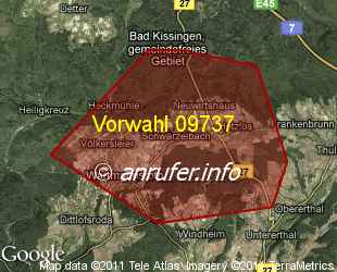 Vorwahlkarte 09737 – Wartmannsroth