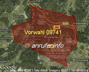 Vorwahlkarte 09741 – Bad Brückenau