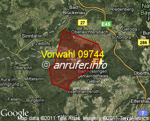 Vorwahlkarte 09744 – Zeitlofs-Detter